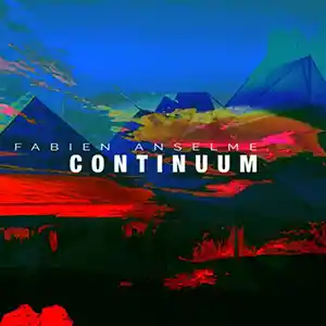 Pochette de l'album de FABIEN ANSELME "Continuum", un paysage avec des effets cubiques en transparence
