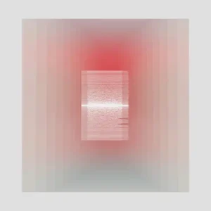 Chronique de Johanna Elina Sulkunen : pochette d'album d'un rectangle avec une texture tissu effilochée blanche sur fond rose