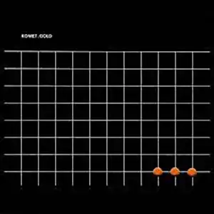 Pochette de l'album de KOMET "Gold", un cadrillage blanc sur fond noir
