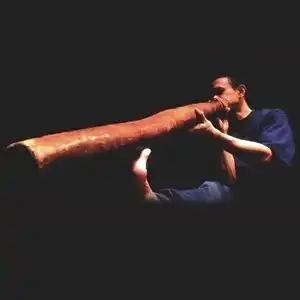 Photo de Phillip Peris jouant du didgeridoo