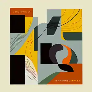 Pochette de l'abum de ODNU + ÜMLAUT "Abandoned Spaces", une image avec des formes géométriques colorées