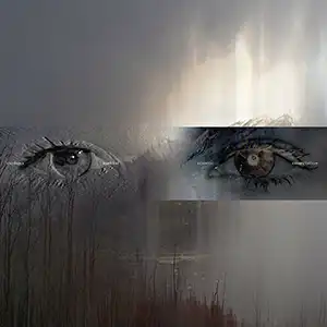 Pochette de l'album de CATERINA BARBIERI "Ecstatic Computation", une photo de berge avec de la végétation et un regard en arrière plan