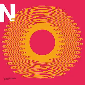 Pochette de l'album de GALYA BISENGALIEVA "Two", une forme ronde jaune avec un effet d'onde sonore sur fond rose