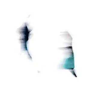 Pochette de l'album de NORTAS "Aukštai", une photo de 2 formes floues sur fond blanc