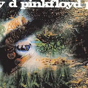 Pochette de l'album de PINK FLOYD "A Saucerful of Secrets", un dessin onirique vert orange noir et bleu