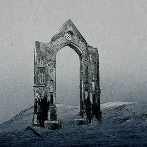 Pochette de l'album de SKELDOS "Vol.2 Nothingness", une photo en noir et blanc d'une arche de pierre