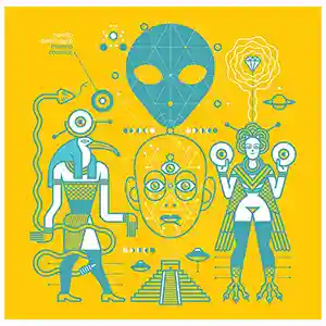 Pochette de l'album "Mambo Cosmico" par le groupe mexicain Sonido Gallo Negro