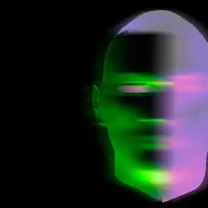 Photo floutée et colorée de l'artiste Laurent Pernice