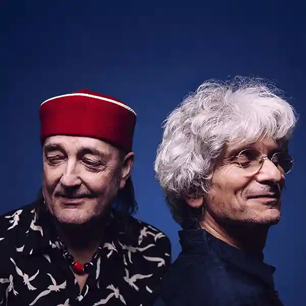 Photo du groupe Hadouk avec Didier Malherbe et Loy Ehrlich