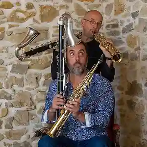 Photo du duo Saxicola Rubi (Laurent Rochelle et Dirk Vogeler)