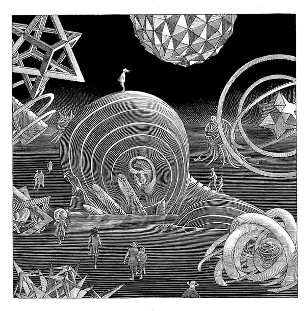 Pochette de l'album "BVlack Museum" par l'artiste Bruno Letort
