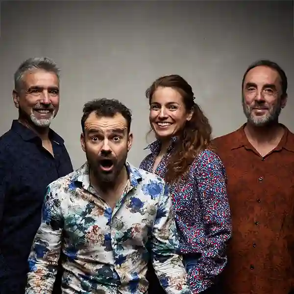 Photo du groupe Prima Kanta avec Rébecca Féron, Laurent Rochelle, Arnaud Bonnet et Frédéric Schadoroff