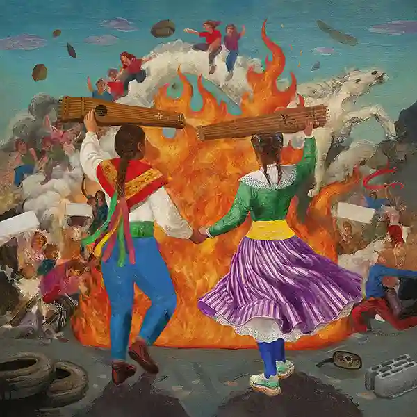 Pochette de l'album "Flame Folclòre" par le groupe Cocanha