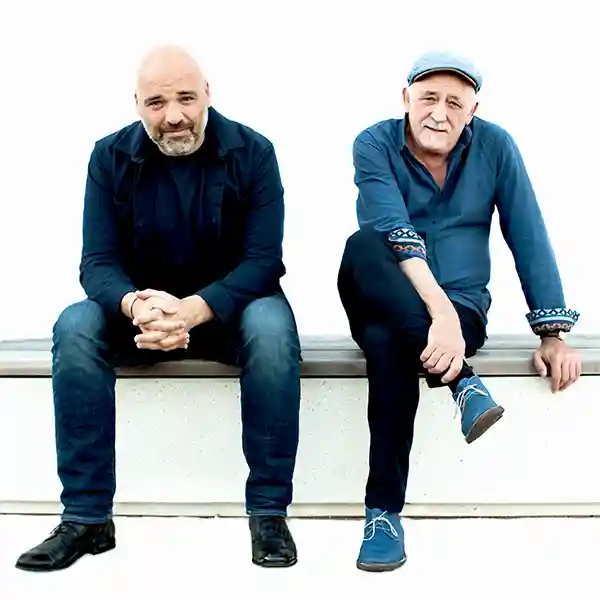 Photo des artistes André Minvielle et Lionel Suarez